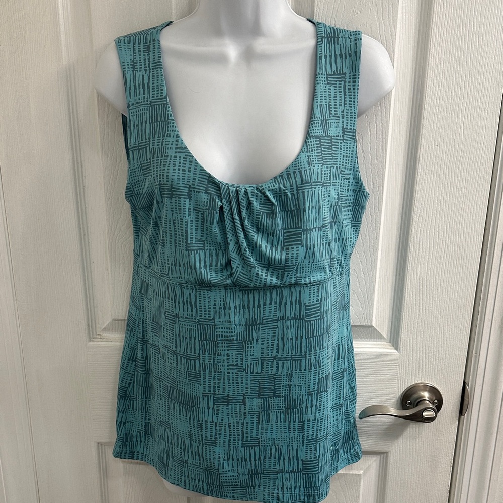 PATAGONIA Women’s Teal Geometric Tank Top Size Large